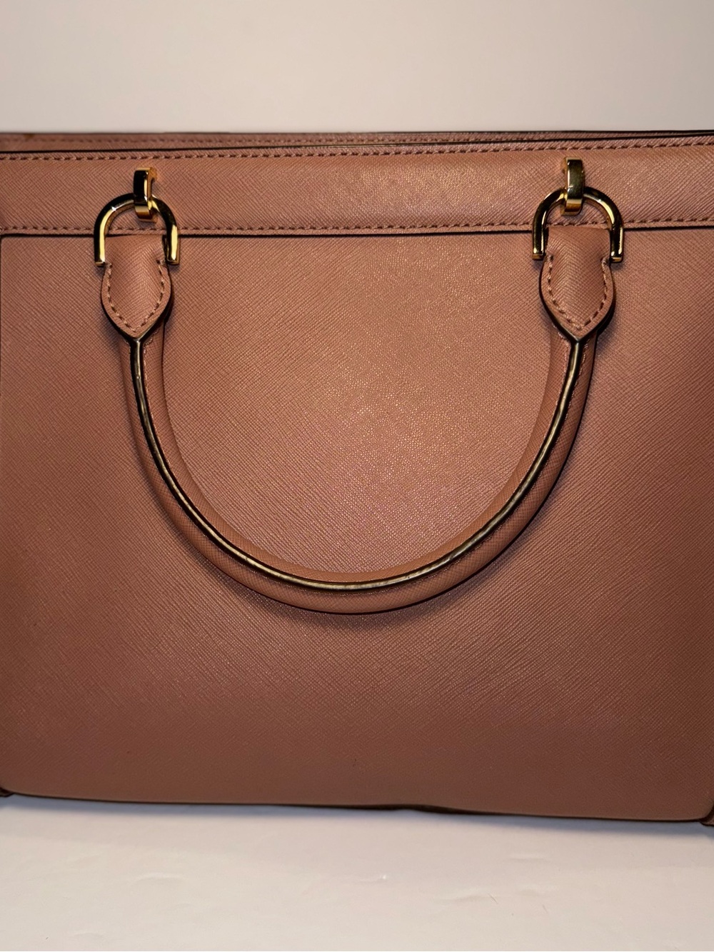 Michael Kors Tina Blossom Satchel Crossbody Bag Purse Saffiano Leather Large - Picture 9 of 16